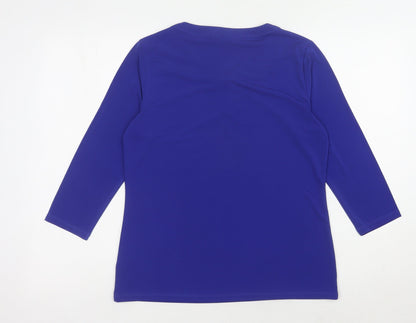 Womens UK Size M Tahari Blue Basic Blouse
