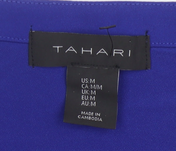 Womens UK Size M Tahari Blue Basic Blouse