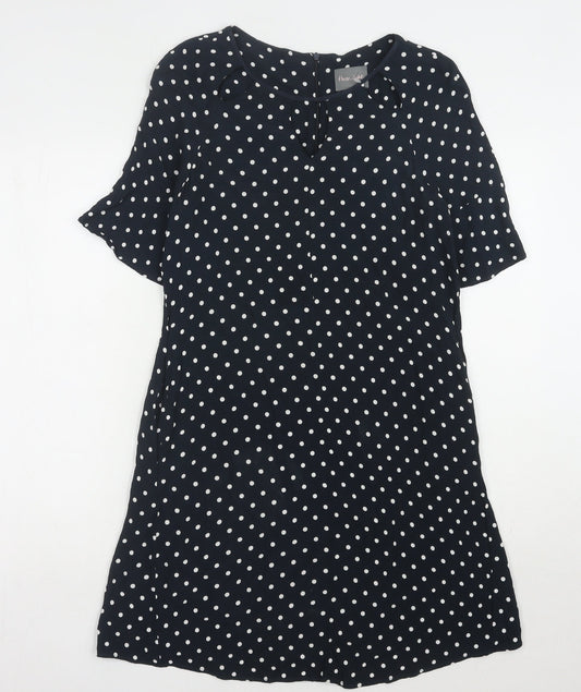 Phase Eight Women's Black Polka Dot Shift Dress, Size 8