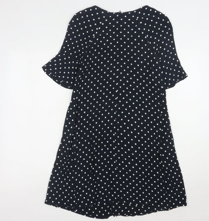 Phase Eight Women's Black Polka Dot Shift Dress, Size 8