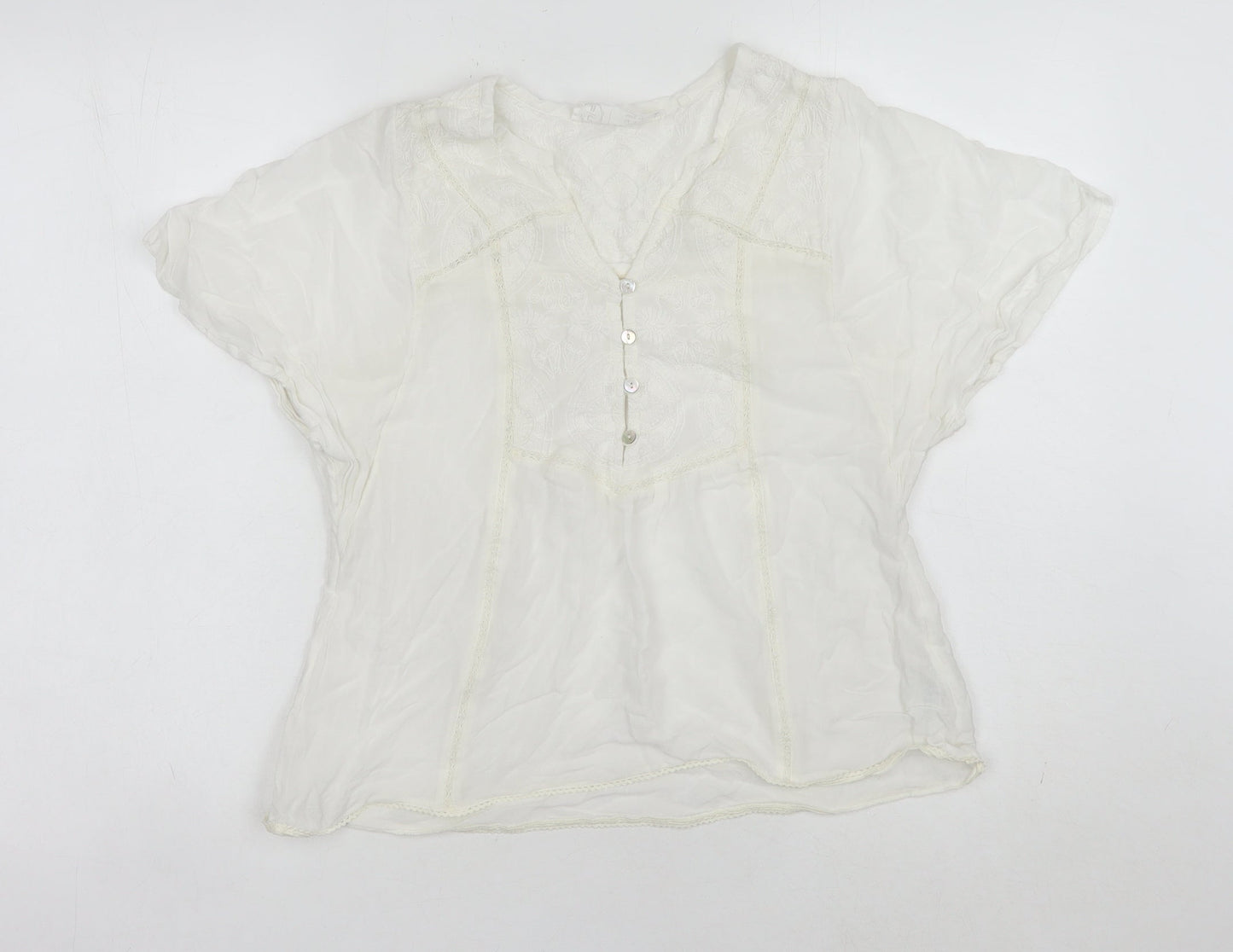 Womens UK Size 6 Fat Face Ivory  Blouse