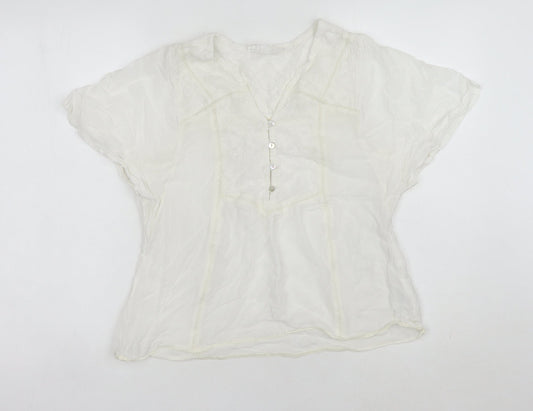 Womens UK Size 6 Fat Face Ivory  Blouse