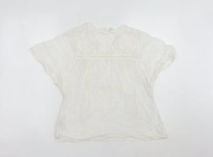 Womens UK Size 6 Fat Face Ivory  Blouse