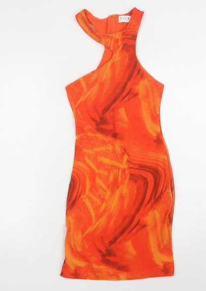 Club L London Orange Sleeveless Bodycon Dress 8