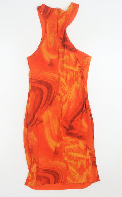 Club L London Orange Sleeveless Bodycon Dress 8