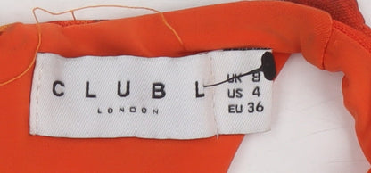 Club L London Orange Sleeveless Bodycon Dress 8