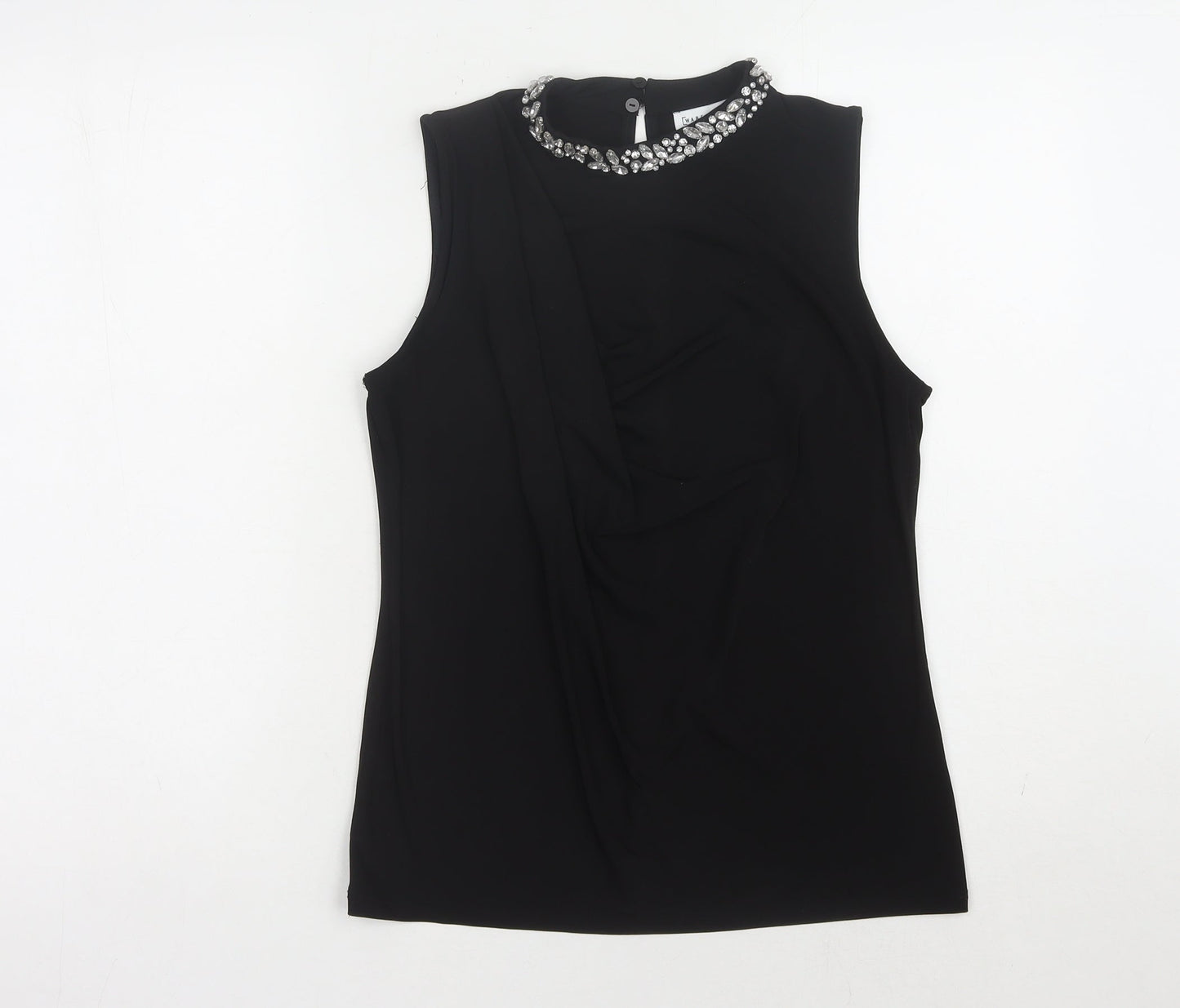 Womens UK Size 8 Warehouse Black Basic Blouse