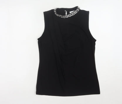 Womens UK Size 8 Warehouse Black Basic Blouse
