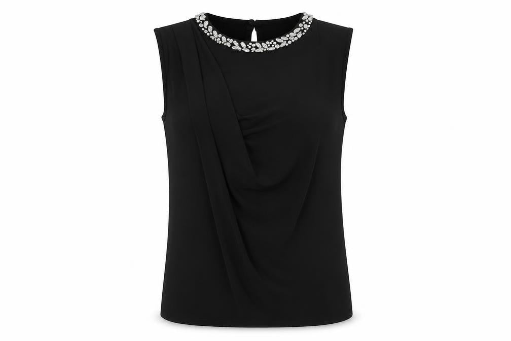 Womens UK Size 8 Warehouse Black Basic Blouse