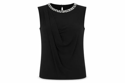 Womens UK Size 8 Warehouse Black Basic Blouse
