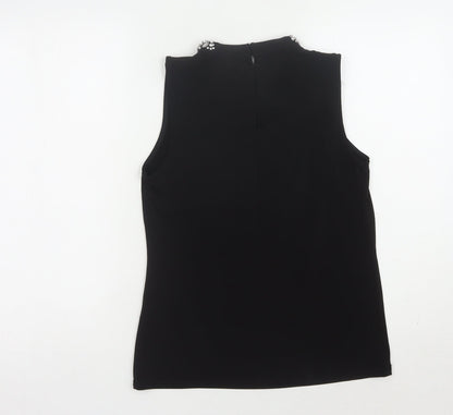 Womens UK Size 8 Warehouse Black Basic Blouse
