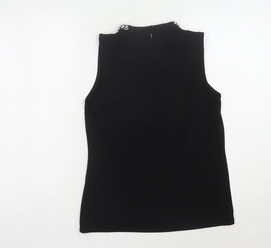 Womens UK Size 8 Warehouse Black Basic Blouse
