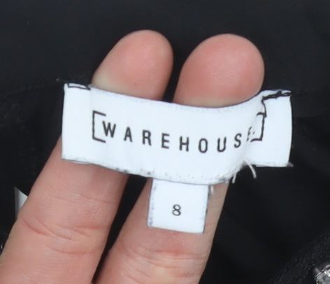 Womens UK Size 8 Warehouse Black Basic Blouse