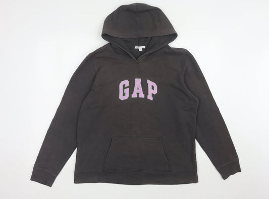 GAP Women's Black Pullover Hoodie - Size L, Casual Style