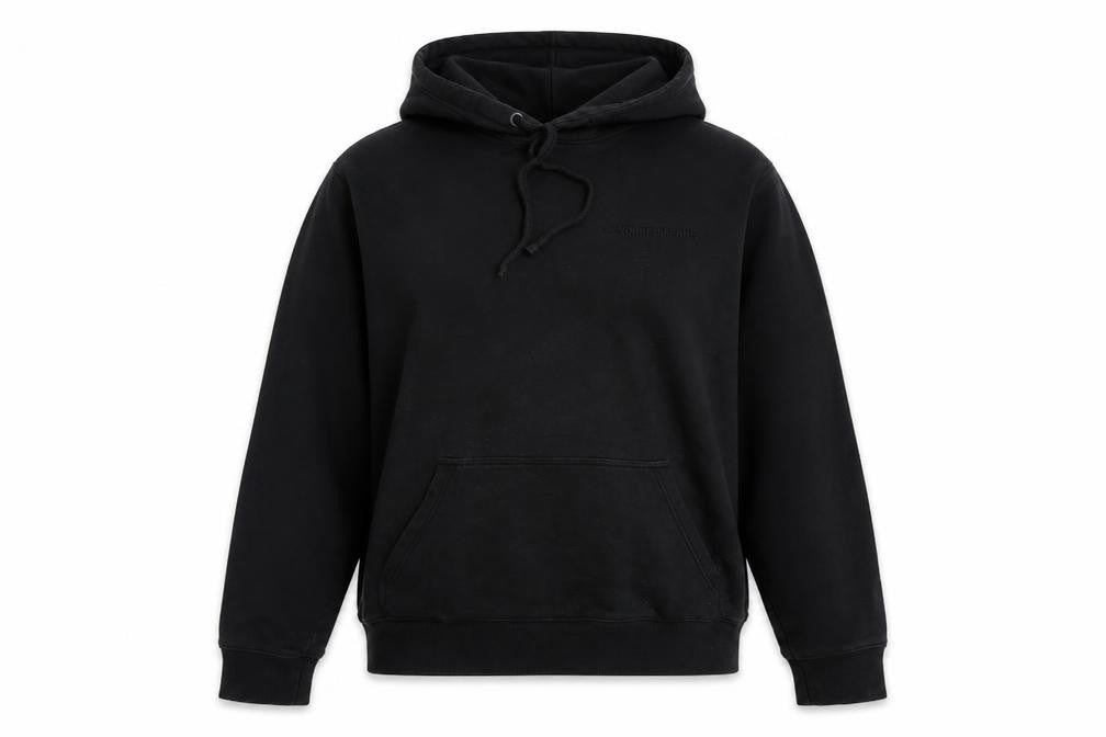 Front view of Calvin Klein Jeans Black Hoodie, S, Pullover, unisex, casual