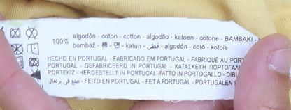 Pull & Bear Men's Yellow XL T-Shirt, Crew Neck