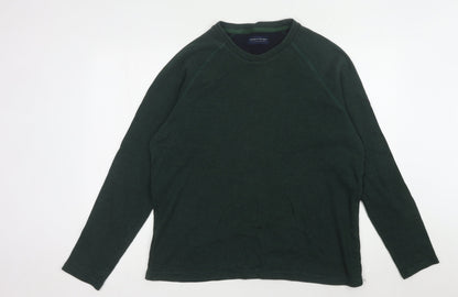 Jack & Jones Men's Green Waffle-Knit Pullover XXL Jumper