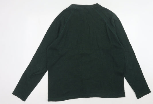 Jack & Jones Men's Green Waffle-Knit Pullover XXL Jumper