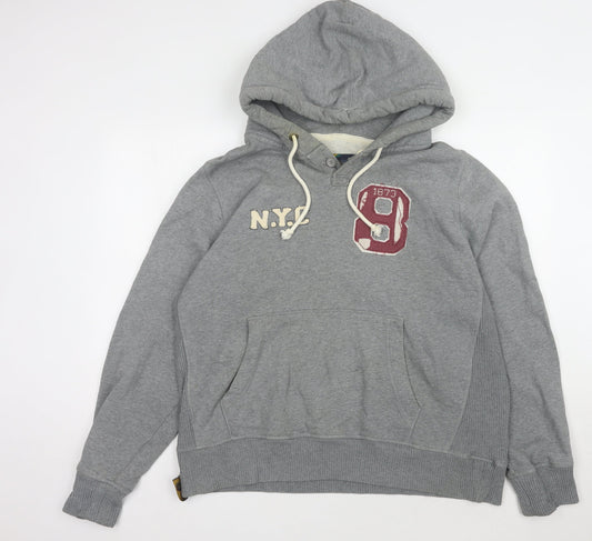 Mens UK Size XL Lee Cooper Grey Pullover Hoodie
