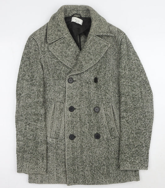 Reiss Women's Grey Herringbone Pea Coat XS