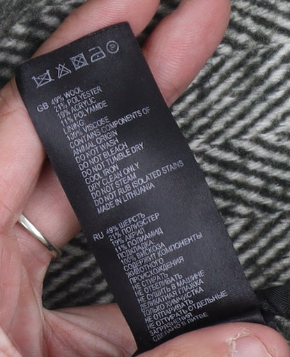 Reiss Women's Grey Herringbone Pea Coat XS