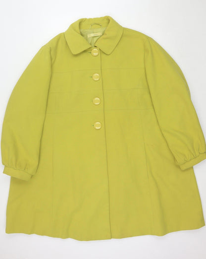 Agenda Women's Yellow Long Coat Size 4, Button Closure