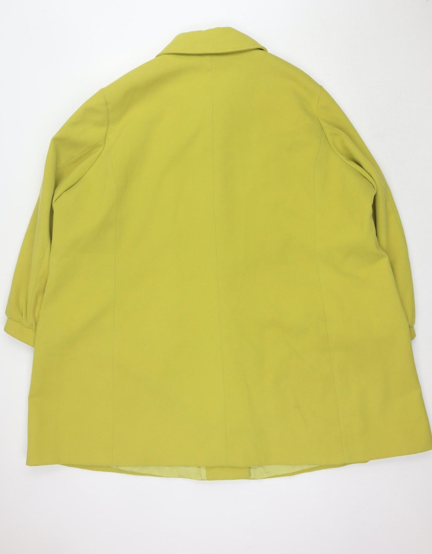 Agenda Women's Yellow Long Coat Size 4, Button Closure