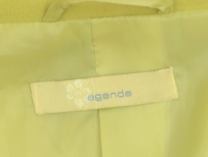 Agenda Women's Yellow Long Coat Size 4, Button Closure