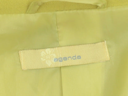 Agenda Women's Yellow Long Coat Size 4, Button Closure