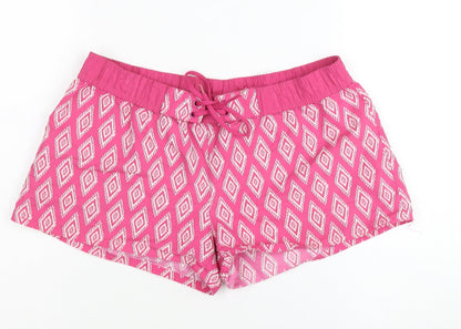 Janina Women's Pink Geometric Athletic Shorts, Size 8