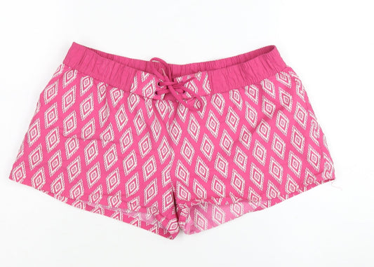 Janina Women's Pink Geometric Athletic Shorts, Size 8