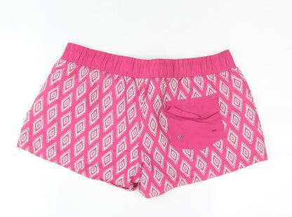 Janina Women's Pink Geometric Athletic Shorts, Size 8