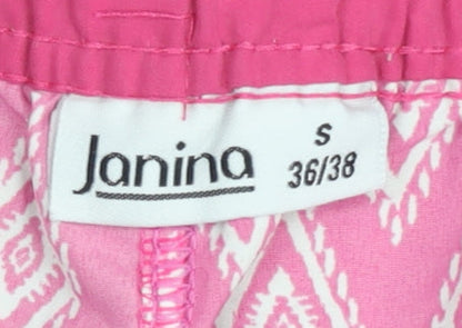 Janina Women's Pink Geometric Athletic Shorts, Size 8