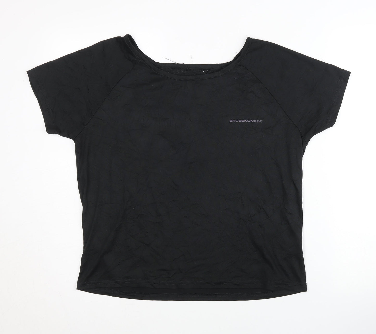 ERGEENOMIXX Black Women's Crew Neck Short Sleeve T-Shirt 10