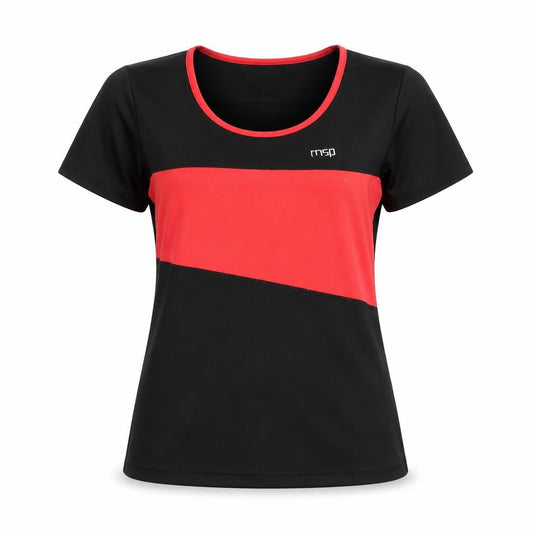 Manguun Sports Women's Black Colourblock T-Shirt Size 10