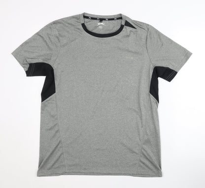 Slazenger Men's Grey Jersey T-Shirt for Gym & Training