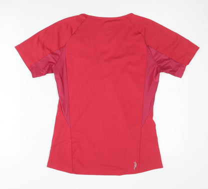 Quechua Women's Red V-Neck Activewear Top S