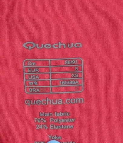 Quechua Women's Red V-Neck Activewear Top S