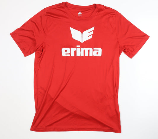 Erima Men's Red Short Sleeve T-Shirt L