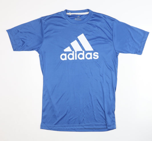 Adidas Men's Blue Athletic Fit T-Shirt, Size L