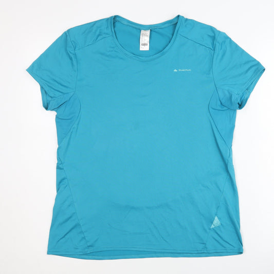 Decathlon Women's Blue Short Sleeve T-Shirt, Size 14