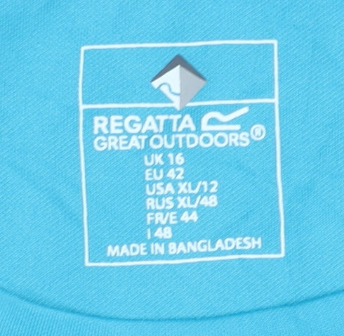 Regatta Women's Blue Graphic T-Shirt Size 16