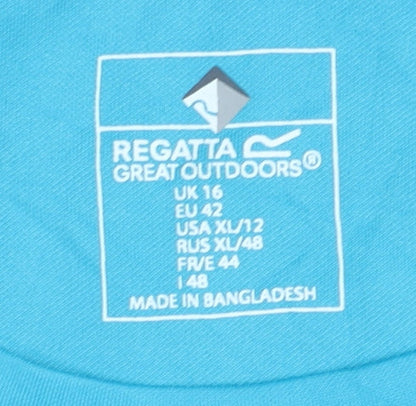Regatta Women's Blue Graphic T-Shirt Size 16