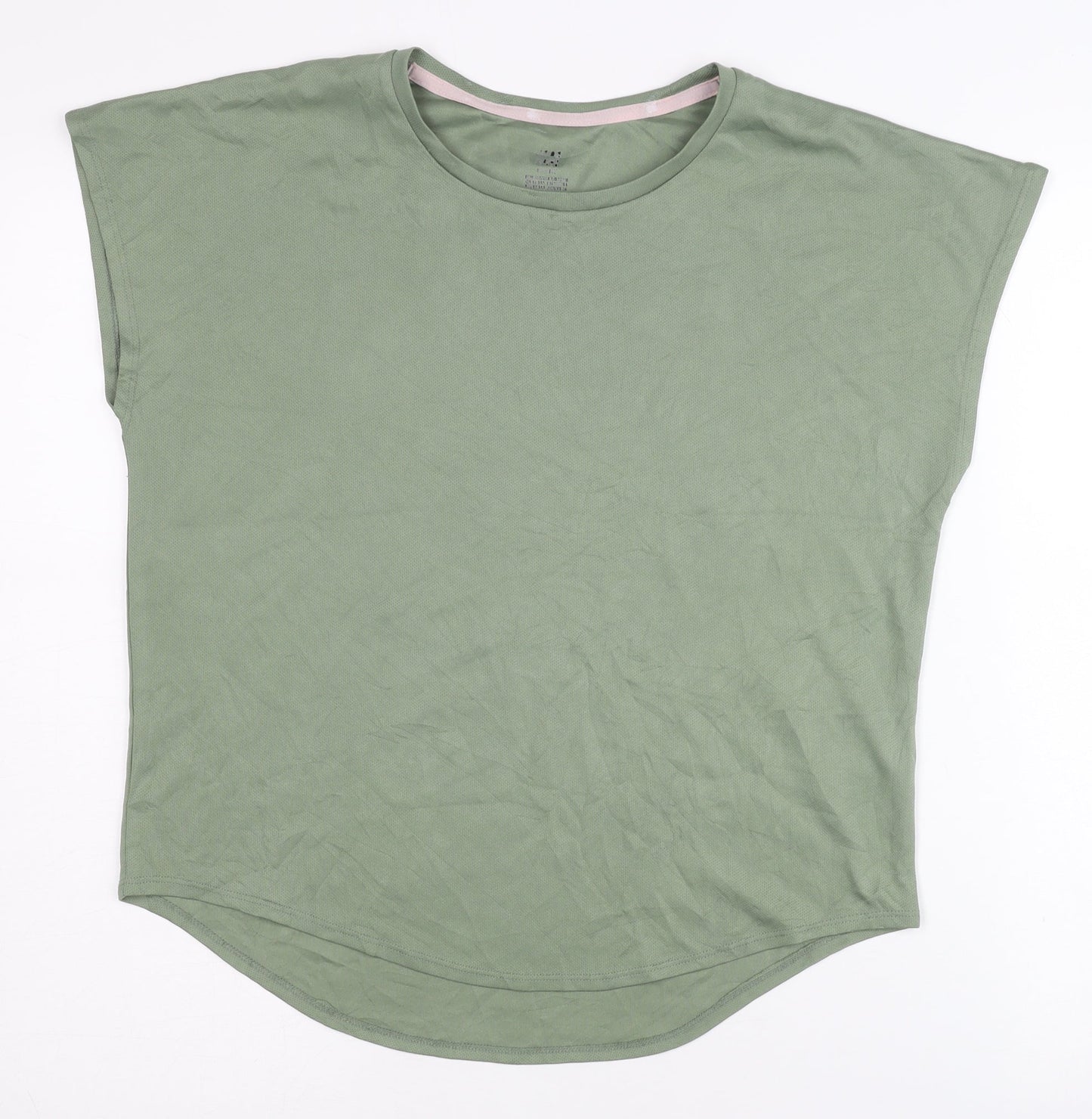 H&M Green Girls' T-Shirt Size 12 - Polyester Crew Neck