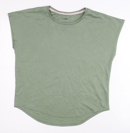 H&M Green Girls' T-Shirt Size 12 - Polyester Crew Neck