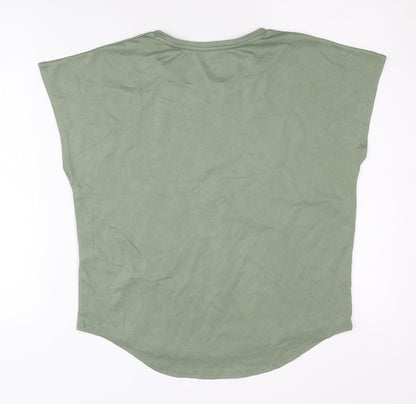 H&M Green Girls' T-Shirt Size 12 - Polyester Crew Neck