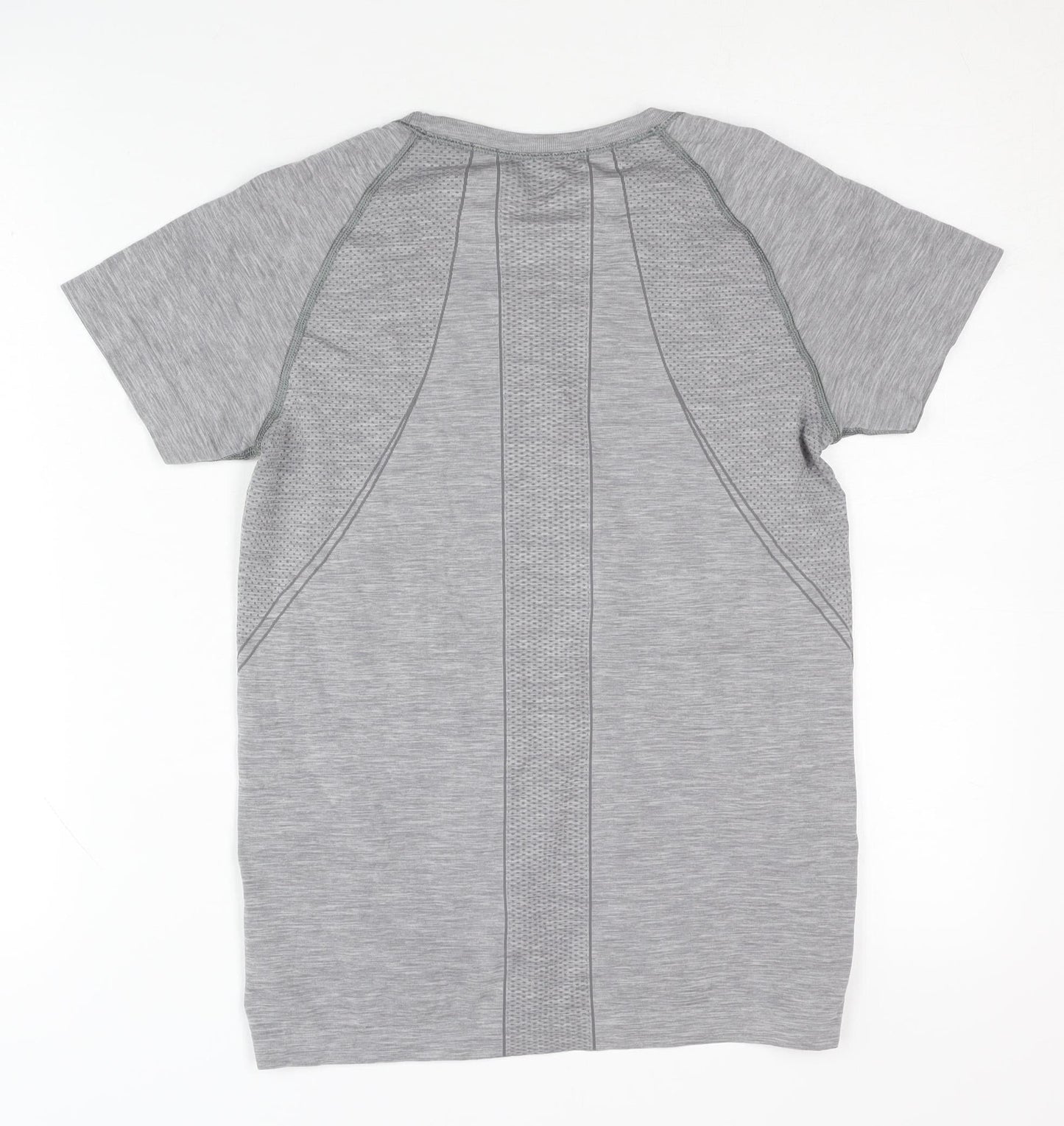 H&M Grey Unisex Gym T-Shirt - M, Regular Fit, Breathable