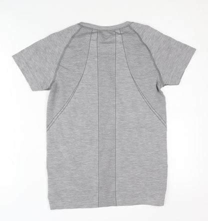 H&M Grey Unisex Gym T-Shirt - M, Regular Fit, Breathable