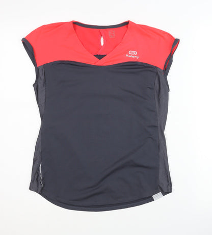 Oxylane Women's Black Red Sleeveless Running T-Shirt 2XS