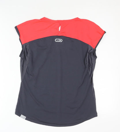 Oxylane Women's Black Red Sleeveless Running T-Shirt 2XS